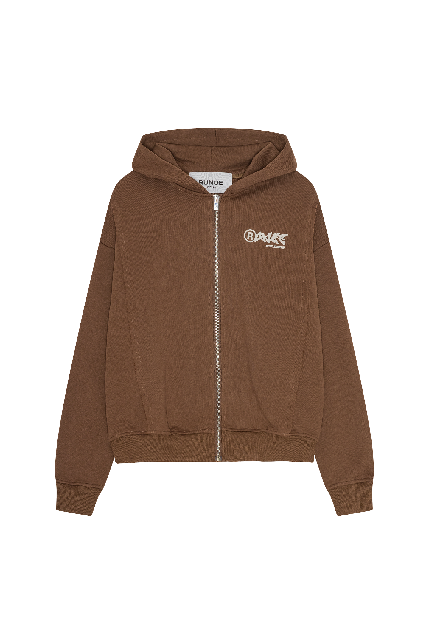 Essential Zip Hoodie Brown