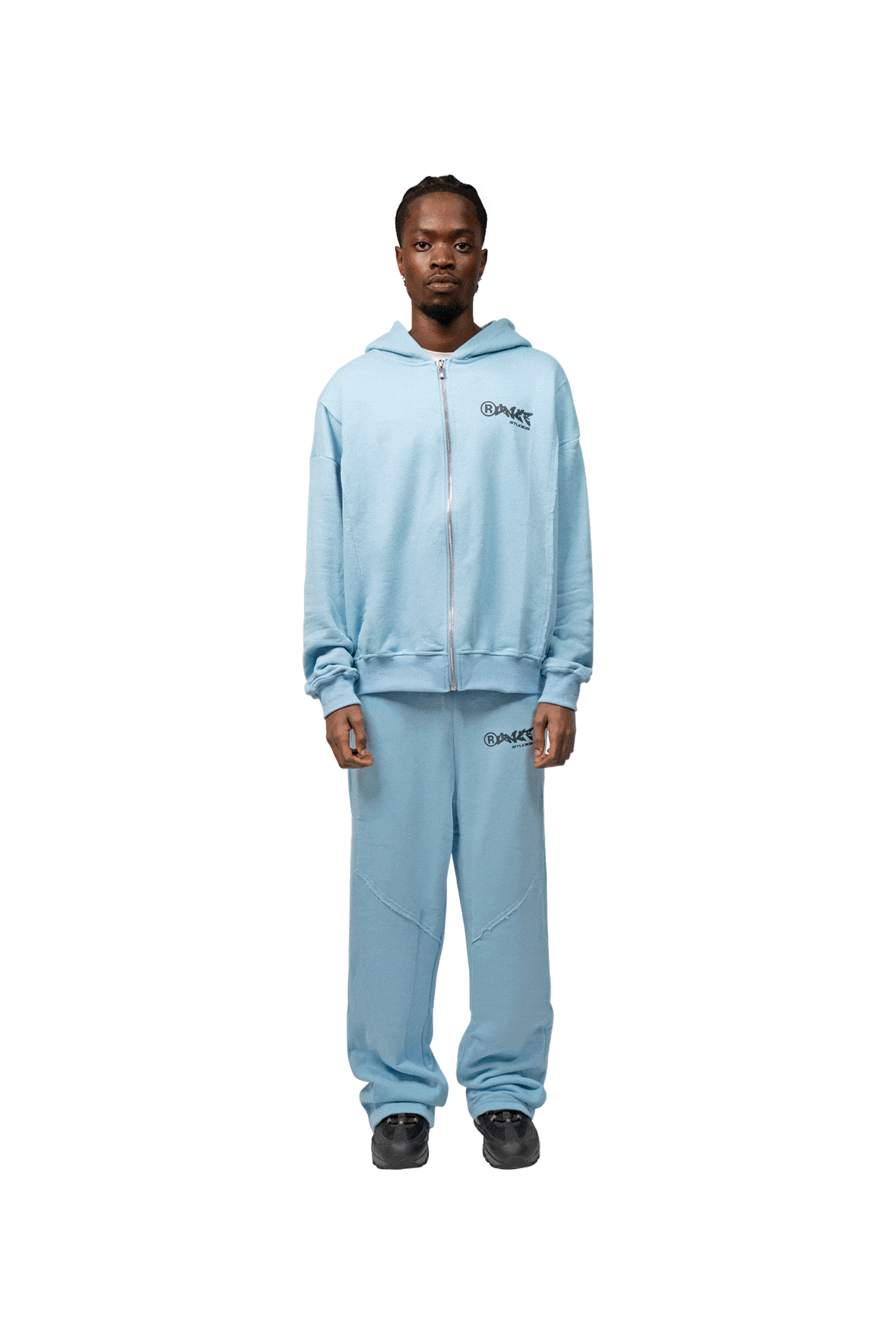Essential Zip Hoodie Baby Blue