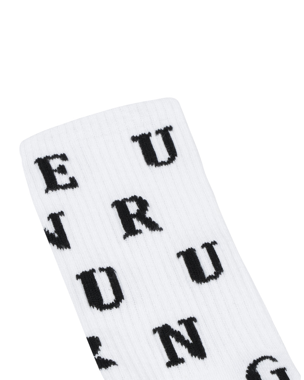 Lettering socks white