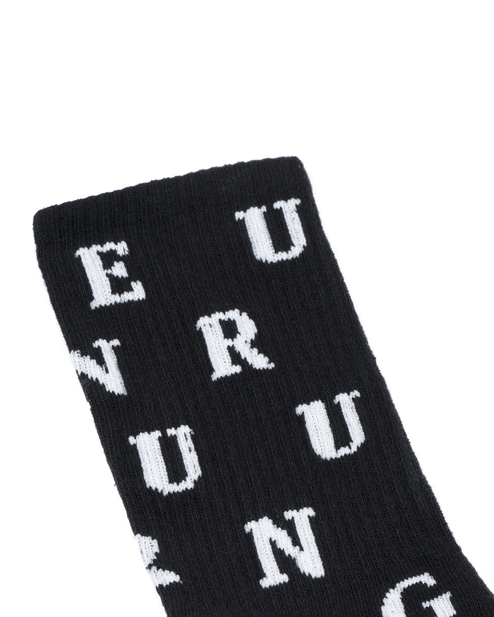 Lettering socks black