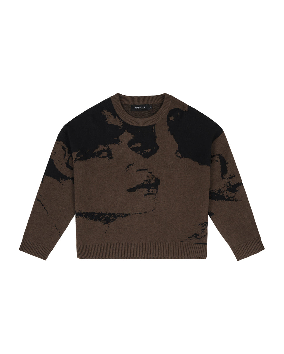 Faces knit dark brown