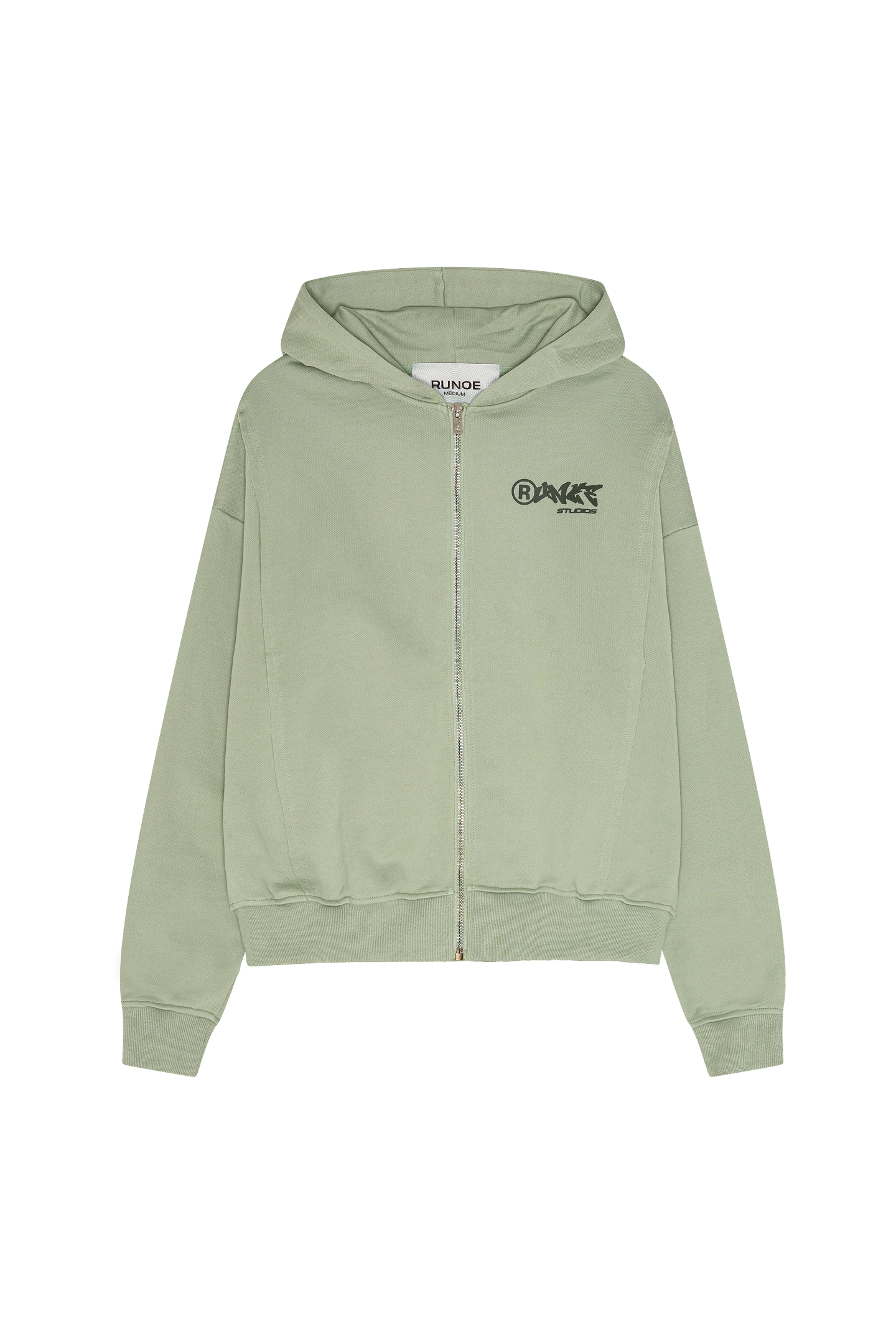 Essential Zip Hoodie Sage Green