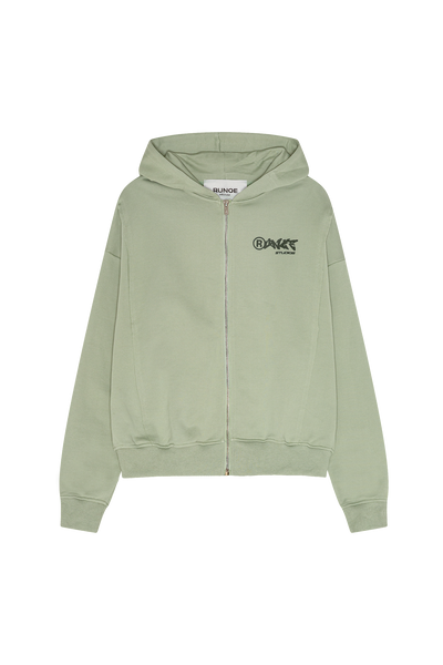 Essential Zip Hoodie Sage Green