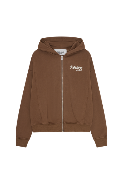 Essential Zip Hoodie Brown
