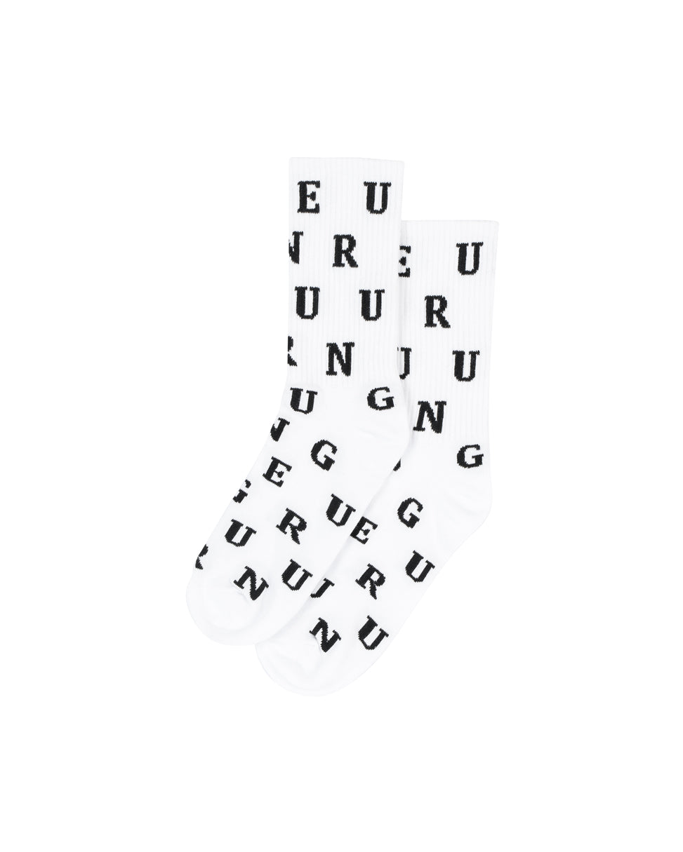 Lettering socks white