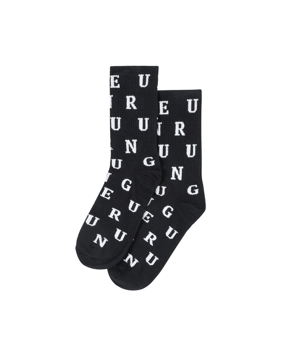 Lettering socks black
